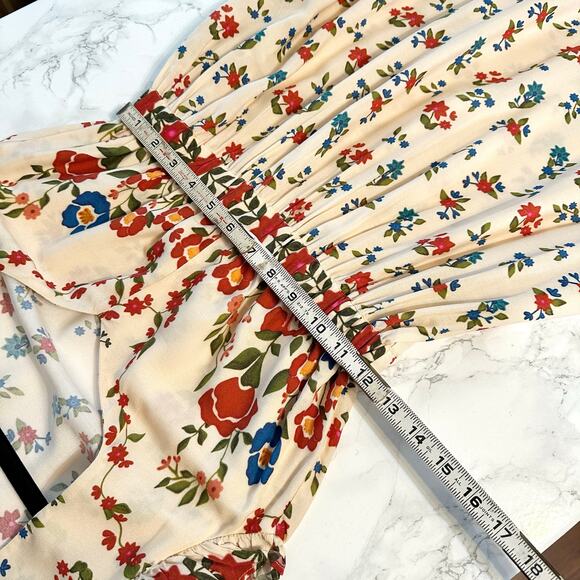 Celina Moon X Anthro Cotton Flutter Sleeve Floral Maxi Dress women’s size small - Picture 13 of 14